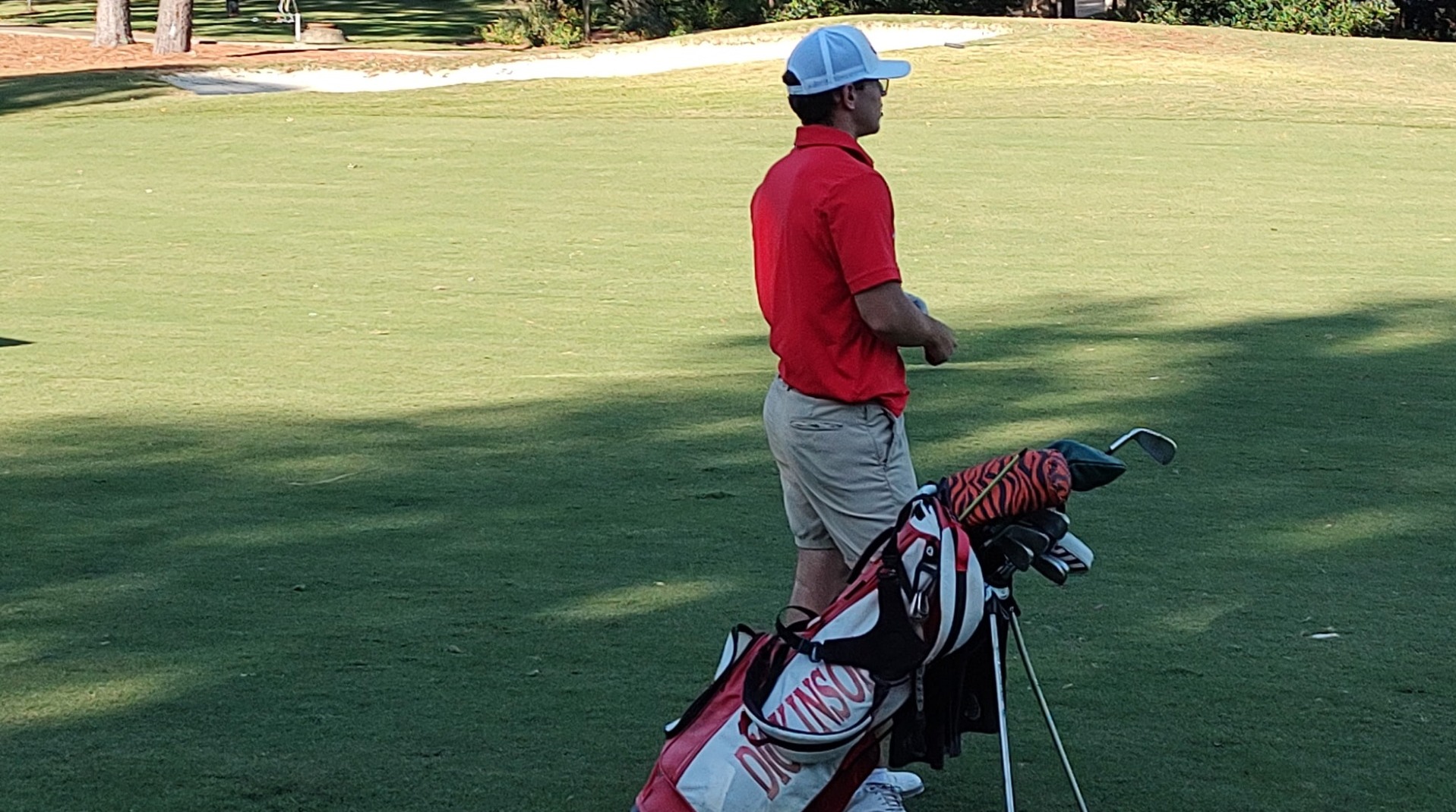 Luke Vance looking down the fairway at The Melee Tournament on 10-19-25