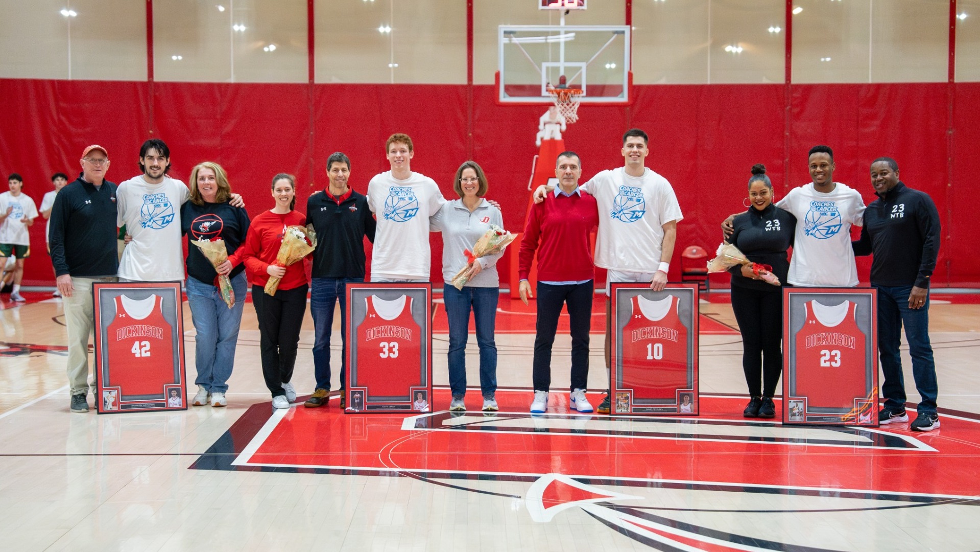 Men's Basketball Senior Day Group Shot vs McDaniel College on 2-15-25
