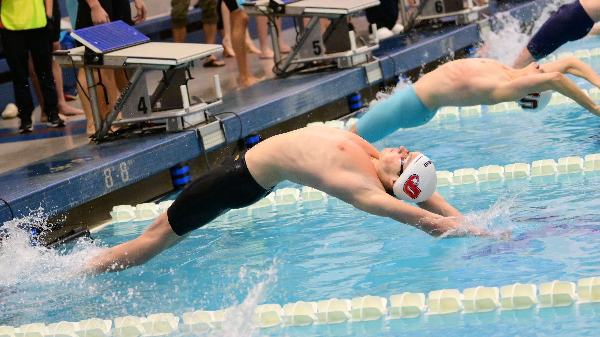 Men's swimmer during night one of the Centennial Conference Championship at Franklin & Marshall College on 2-20-25