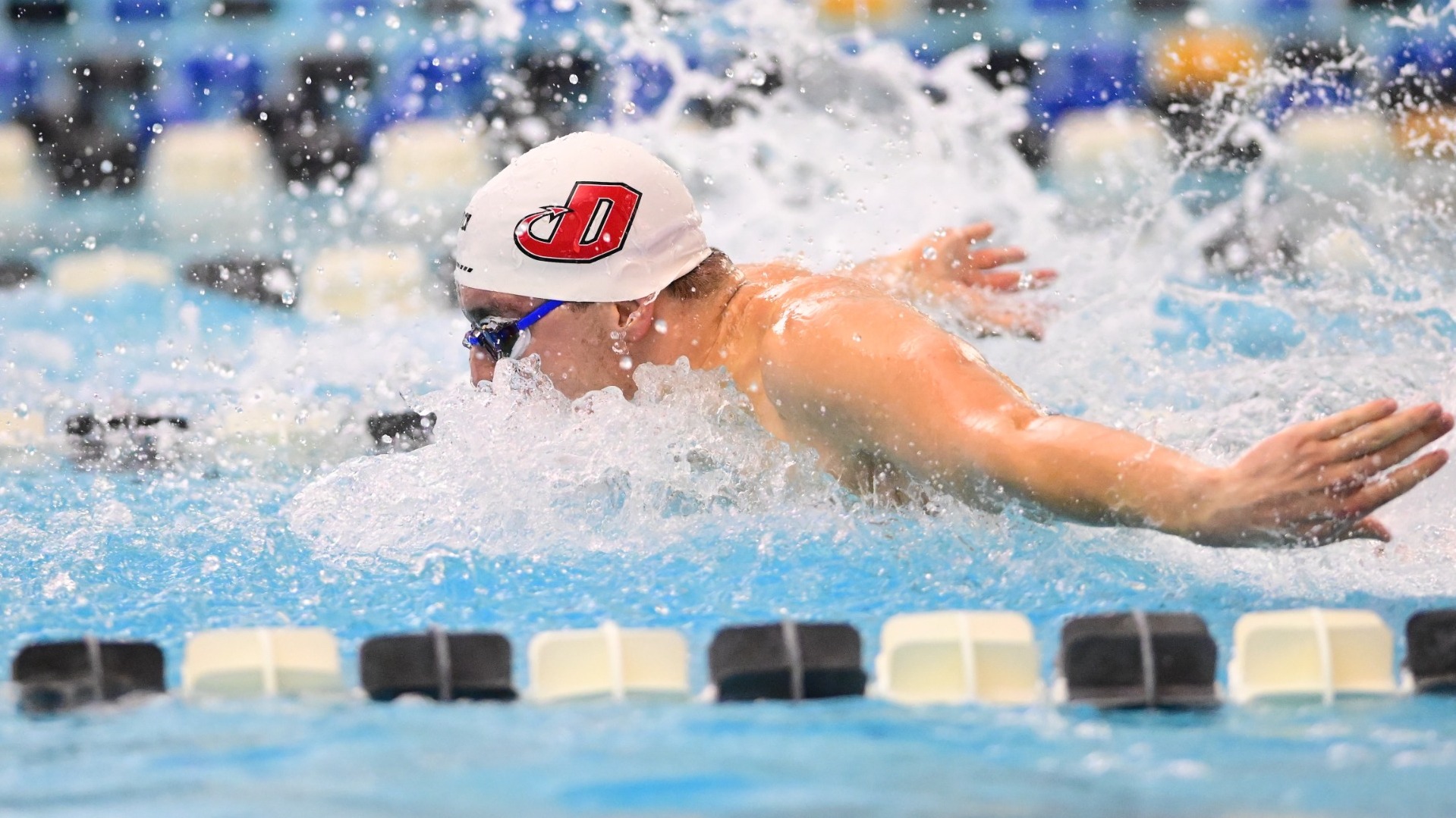 Men's swimmer during night two of the Centennial Conference Championship at Franklin & Marshall College on 2-21-25