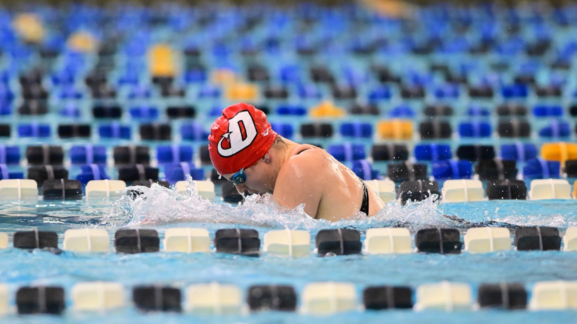 Women's swimmer during night three of the Centennial Conference Championship at Franklin & Marshall College on 2-22-25