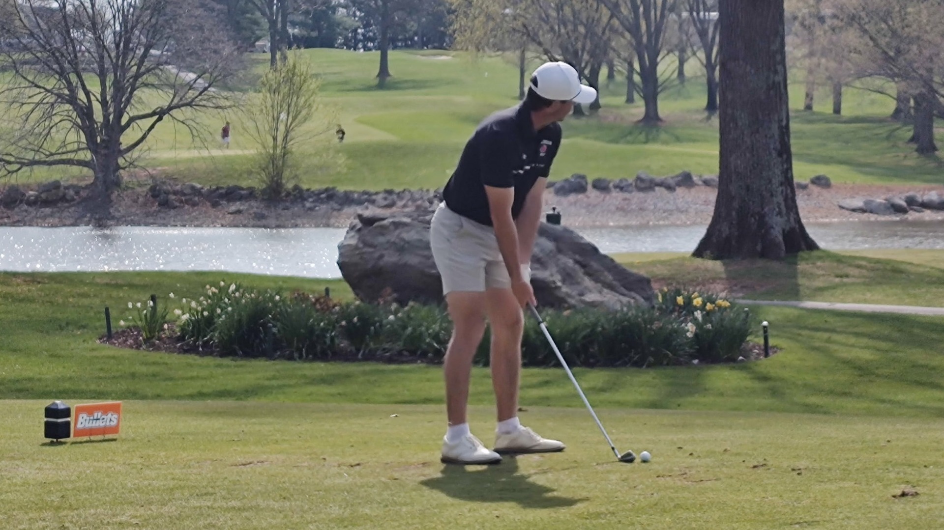 Collin McMahon-Shea on the tee at the Gettysburg Spring Shootout on 4-18-25
