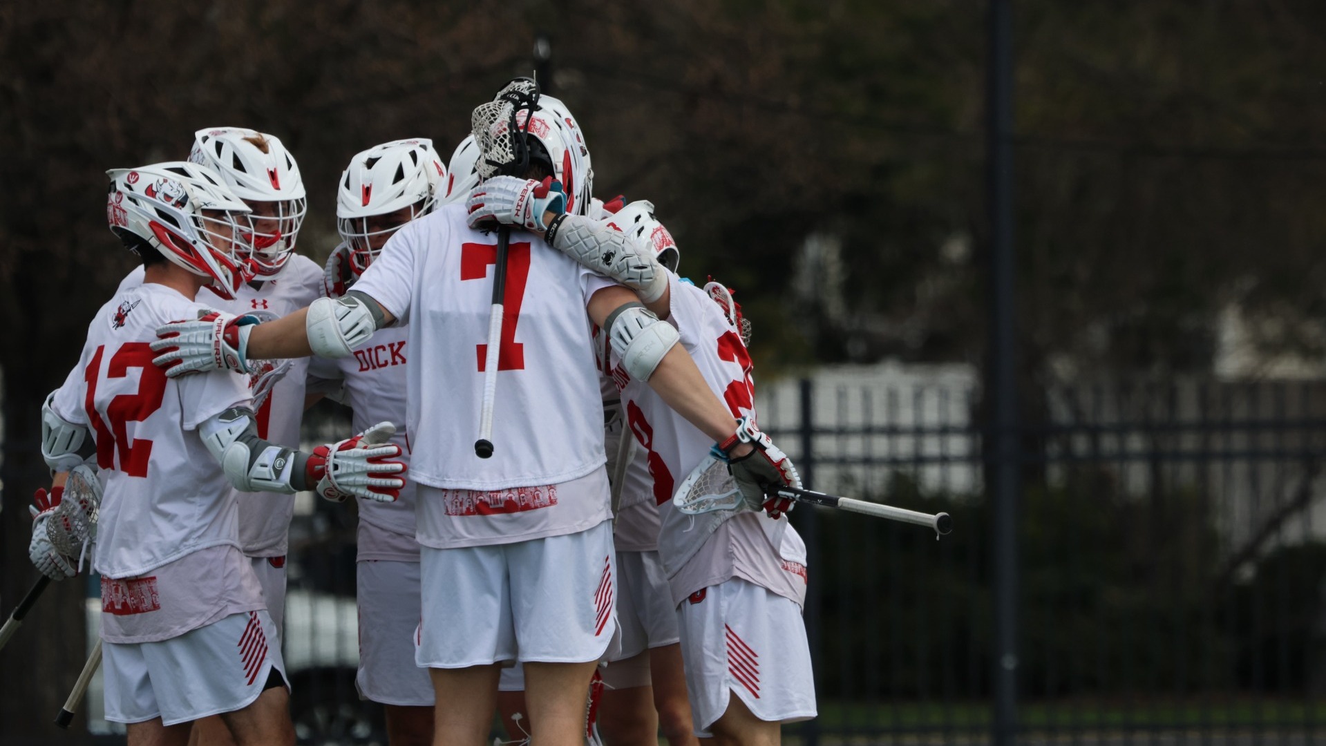 Team goal celebration after a tally against Washington College during the 2025 season