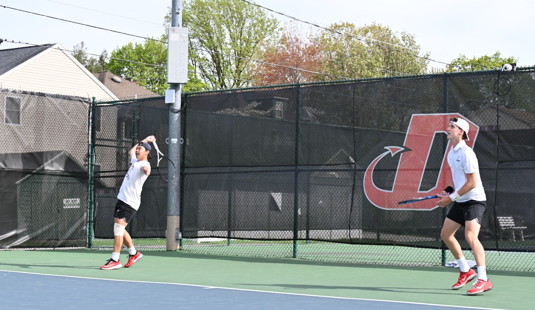Dickinson men's tennis doubles team against Franklin and Marshall College on 4-22-25