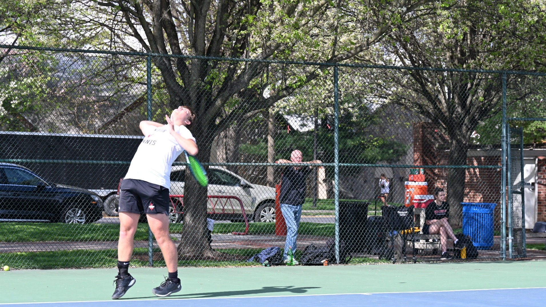 Dickinson men's tennis single player against Franklin and Marshall College on 4-22-25