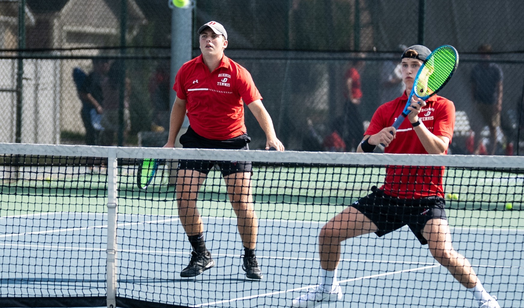 The Dickinson men’s tennis team bounced back from their season opening loss last weekend in convincing fashion on Saturday afternoon, by posting an impressive 6-1 victory over visiting Messiah University at the Hays Tennis Courts. 