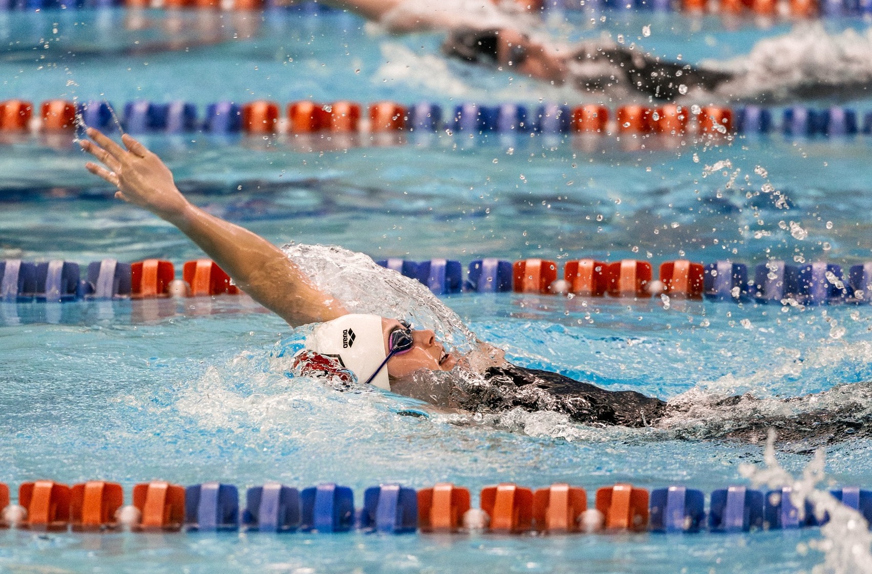 Dickinson women's swimmer competes in backstroke