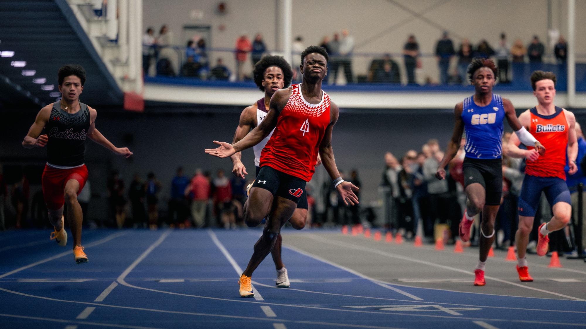 Franklyn Akabi-During crosses the finish line in style