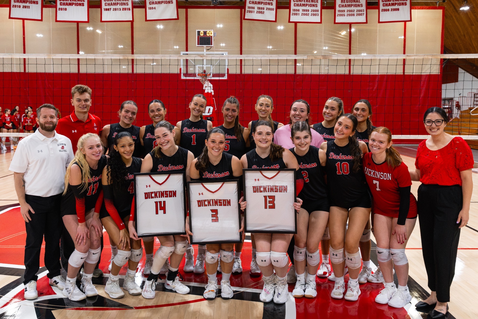 Dickinson Volleyball Team on senior day