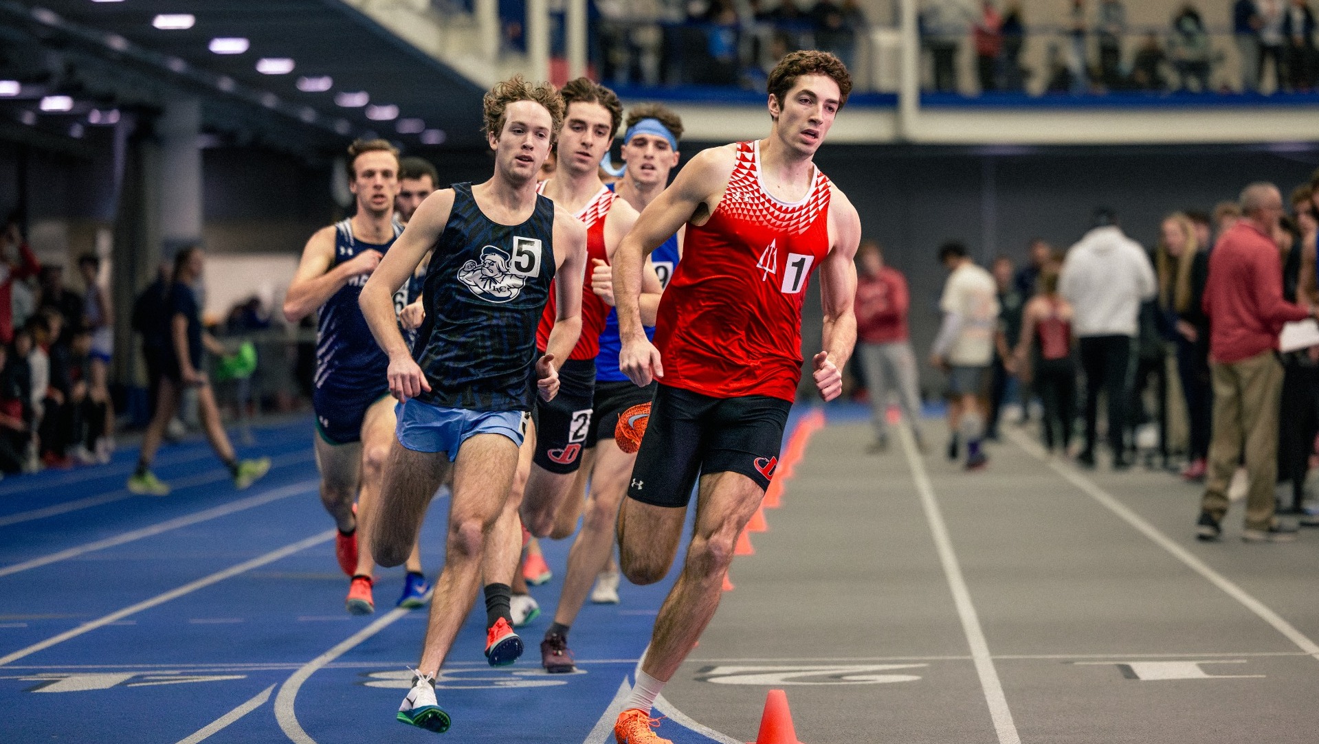 Trevor Richwine running a lap at the Mini-Dip Invite hosted by Franklin and Marshall College during the 2026 indoor season