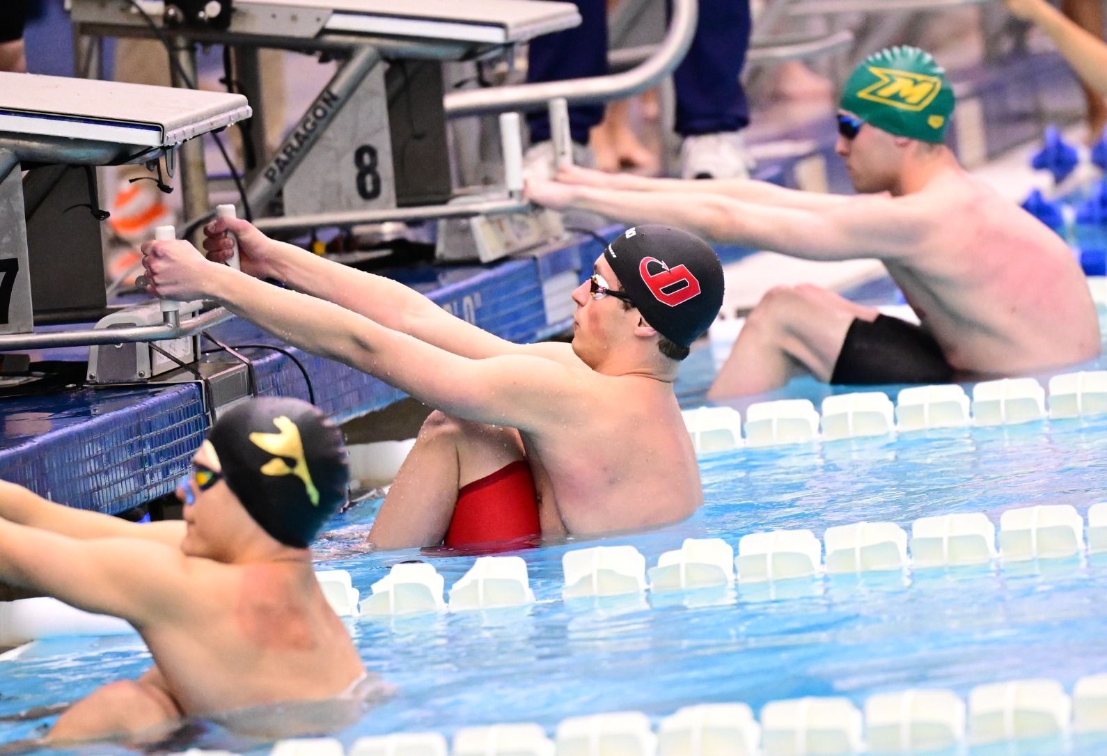 Dickinson swimmer gets ready to take off