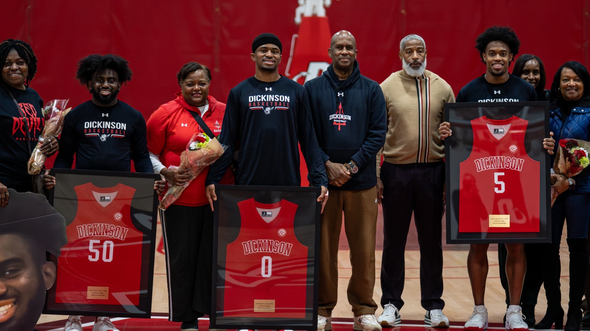 Men's Basketball senior day group photo on 2-21-26 vs Johns Hopkins