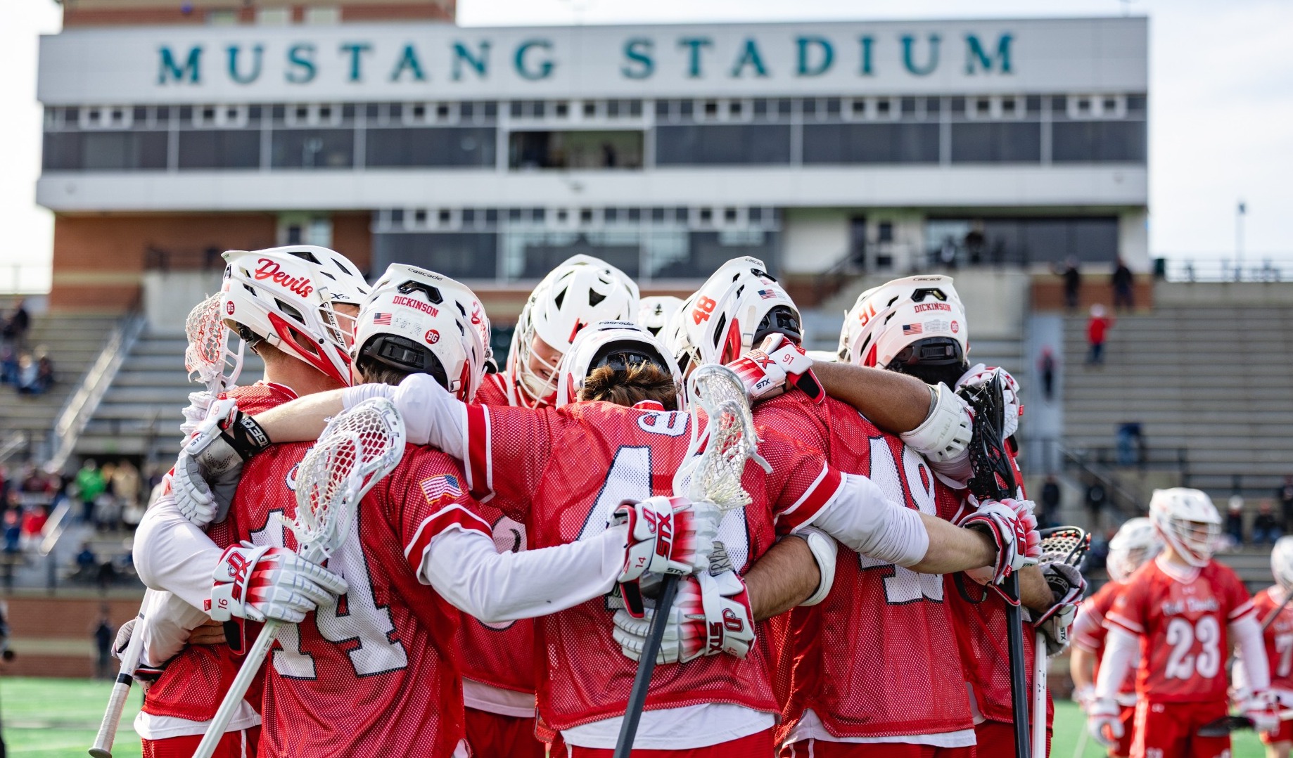 Dickinson group goal celebration at Mustang Classic on 3-13-26