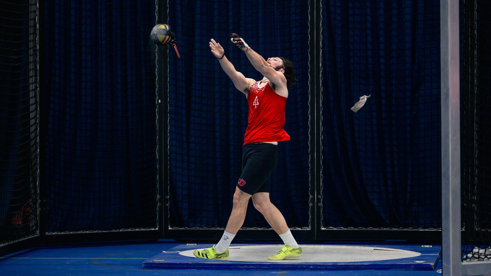 Oliver Stroka competes in the weight throw