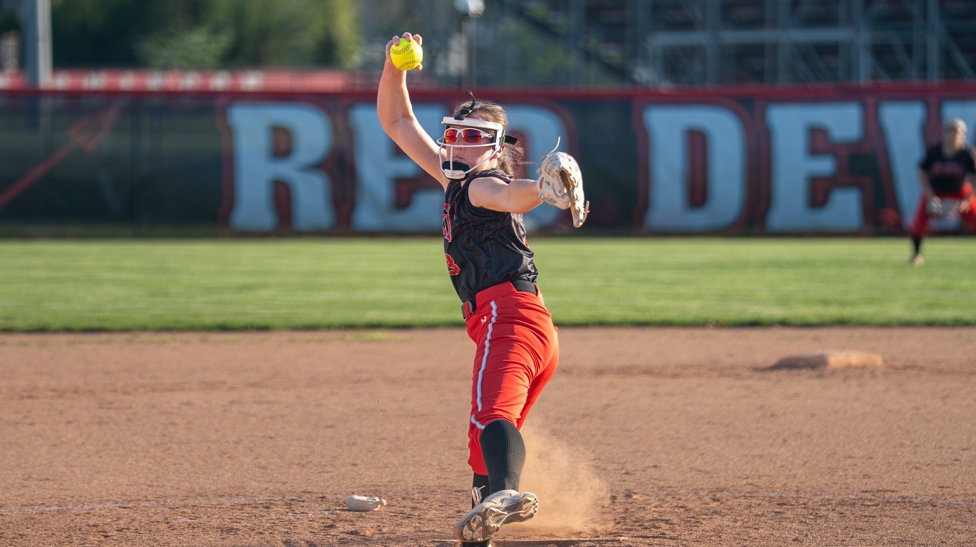Skye Cooke delivering a pitch against Alvernia University on 4-16-26