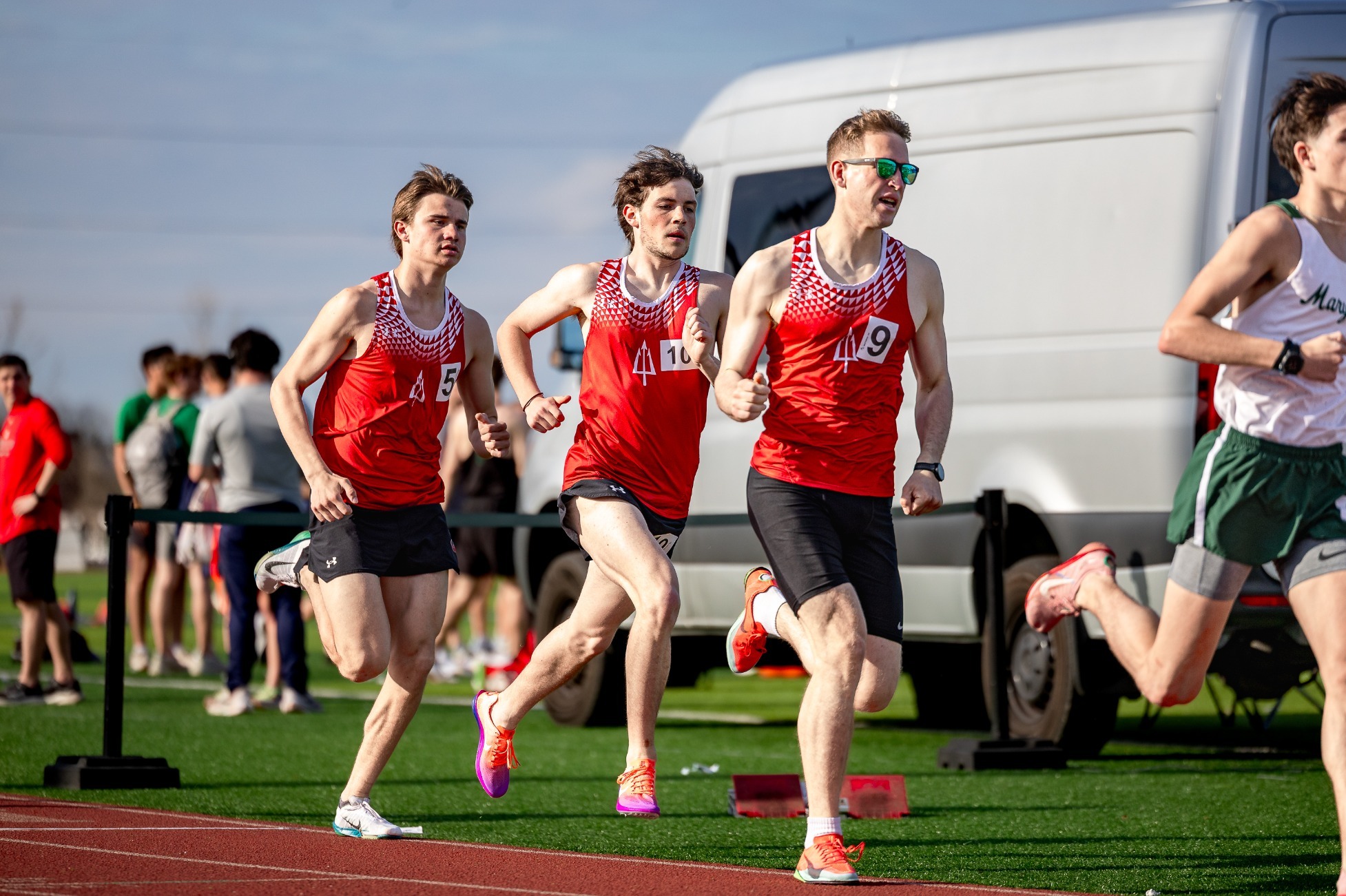 Red Devils run in a race