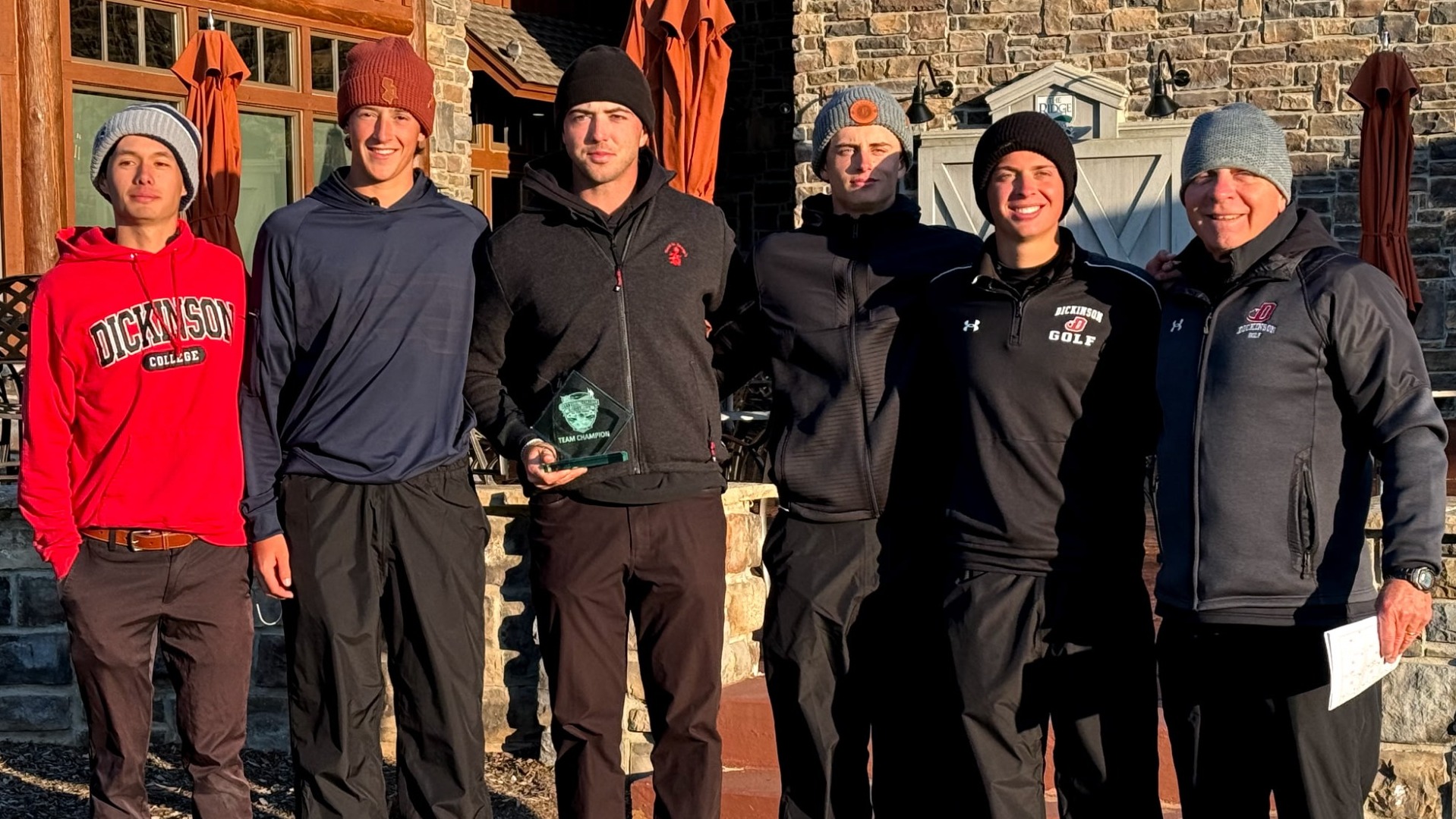 Dickinson men's golf winning group shot from the Shootout at The Ridge on 4-20-26