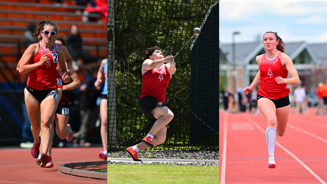 Action shots of Meghan Higgins-Haas, Damien Labrada, and Erin Olsavsky