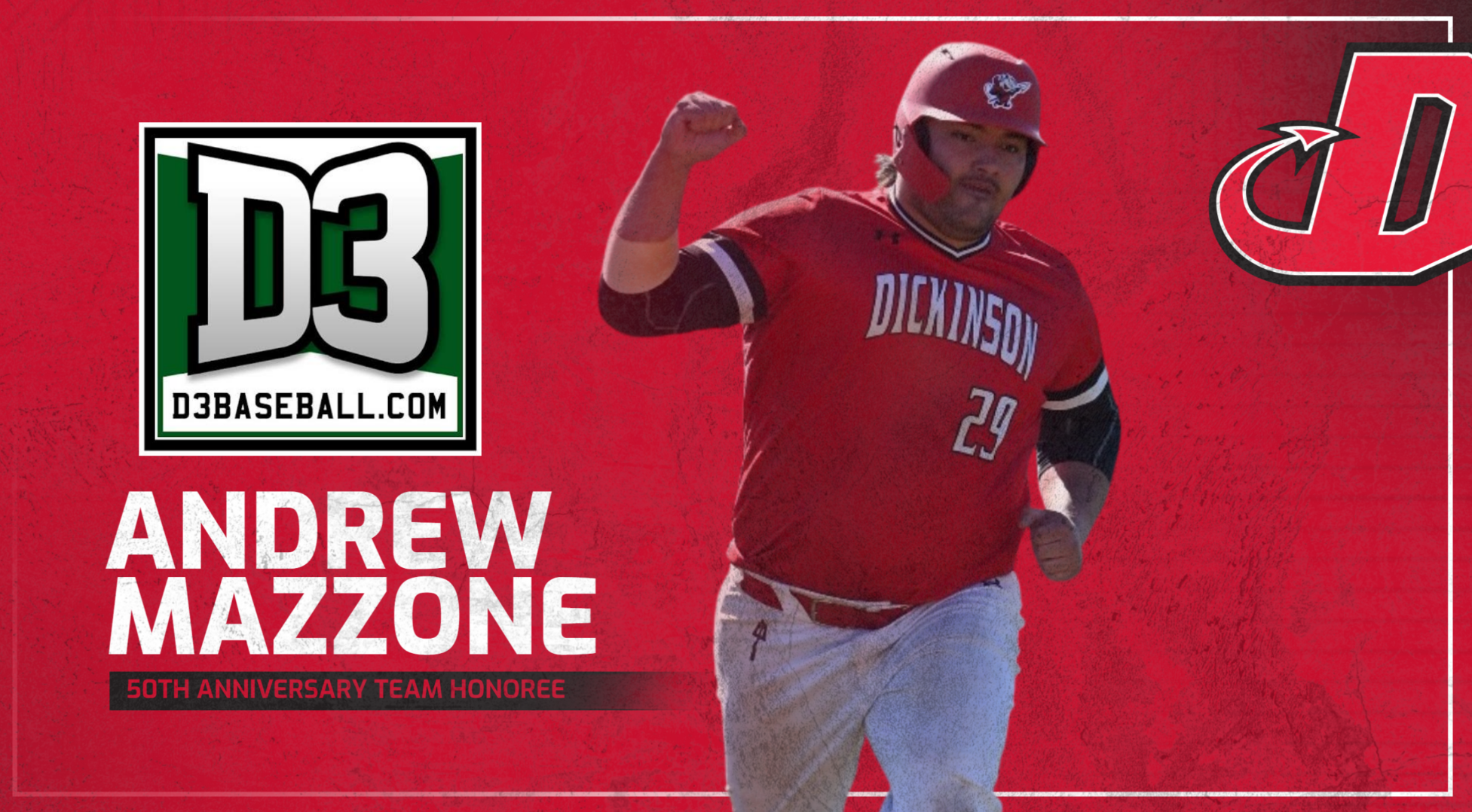 Andrew Mazzone D3baseball.com 50th Anniversary Team release 7-27-26
