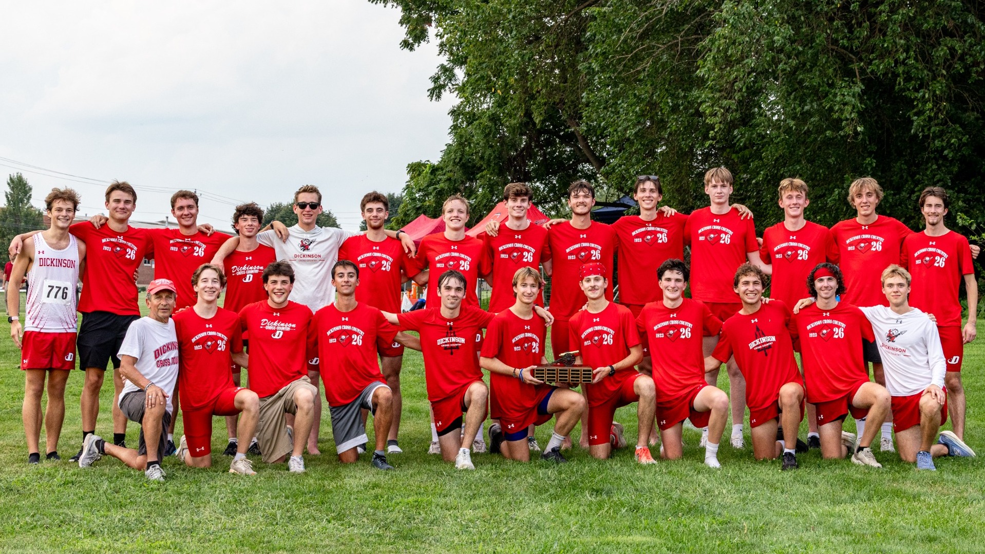 2026 Men's Cross Country team group shot after winning the Little Three Championship on 9-1-26