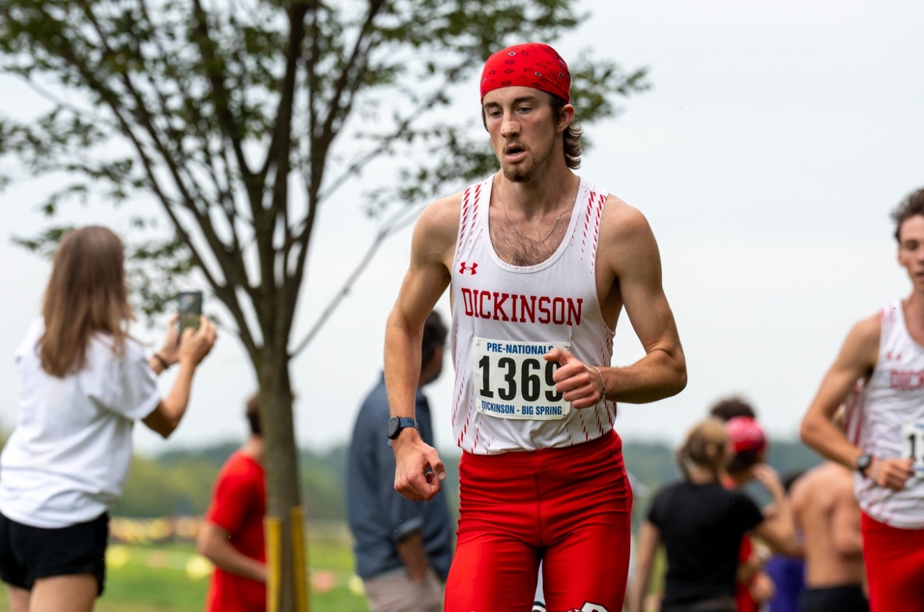Nathan Caldwell running at the Dickinson Long-Short Invitational on 9-12-26