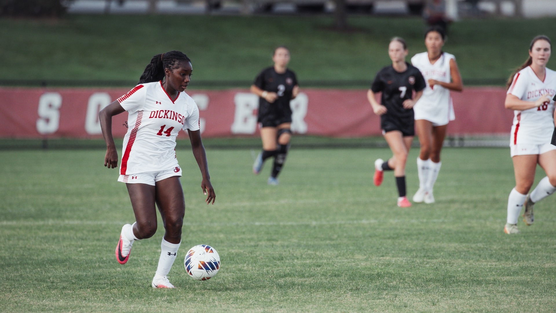 Mamady Bangoura dribbling through the defense against Waynesburg University on 9-4-26