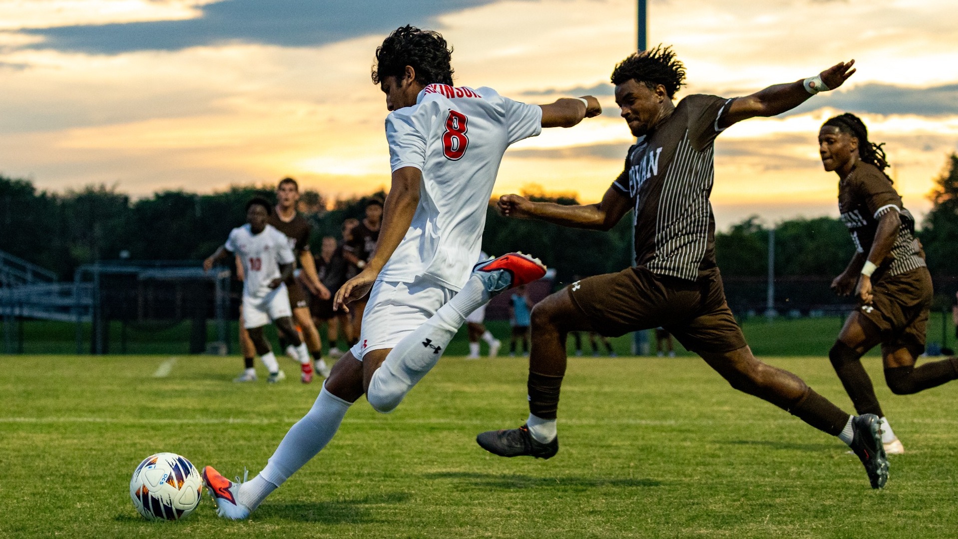 Sachil Kenkre looking to make a cross against #12 Rowan University on 9-4-26