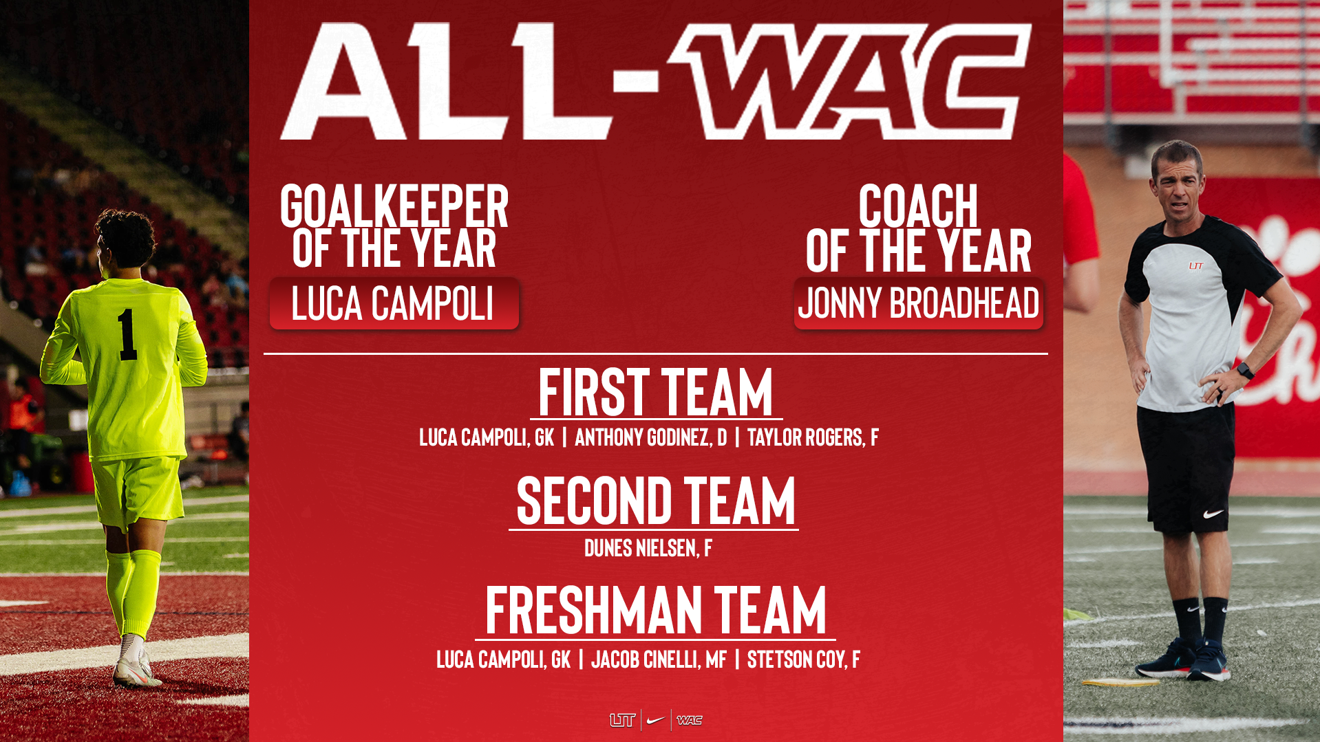 UT Men's Soccer 2025 WAC Awards