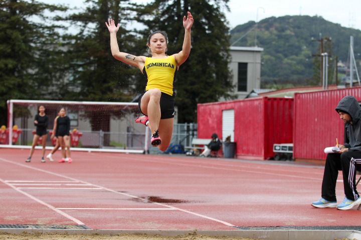 Caitlyn Capulong jumps for a personal record in long jump