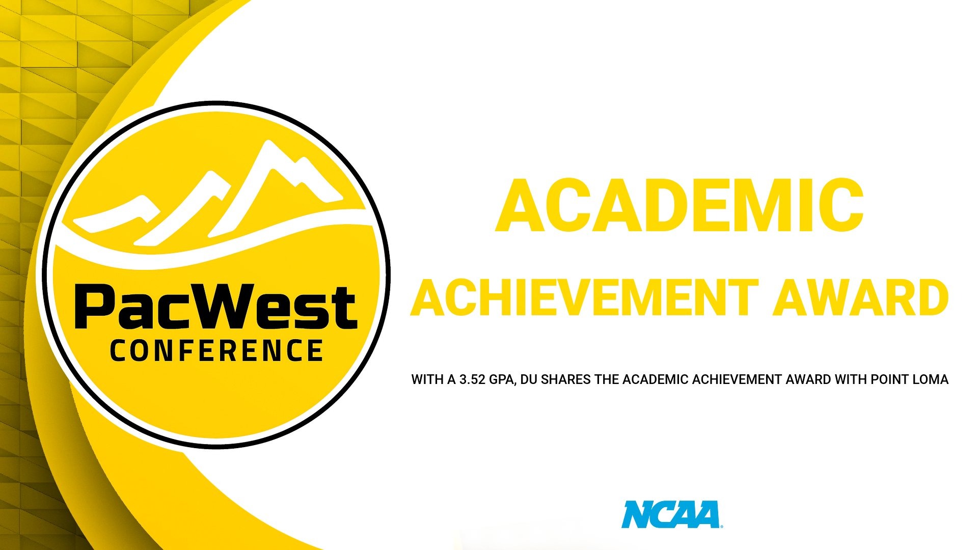 Dominican ties PLNU for the 2024-25 PacWest Academic Achievement Award