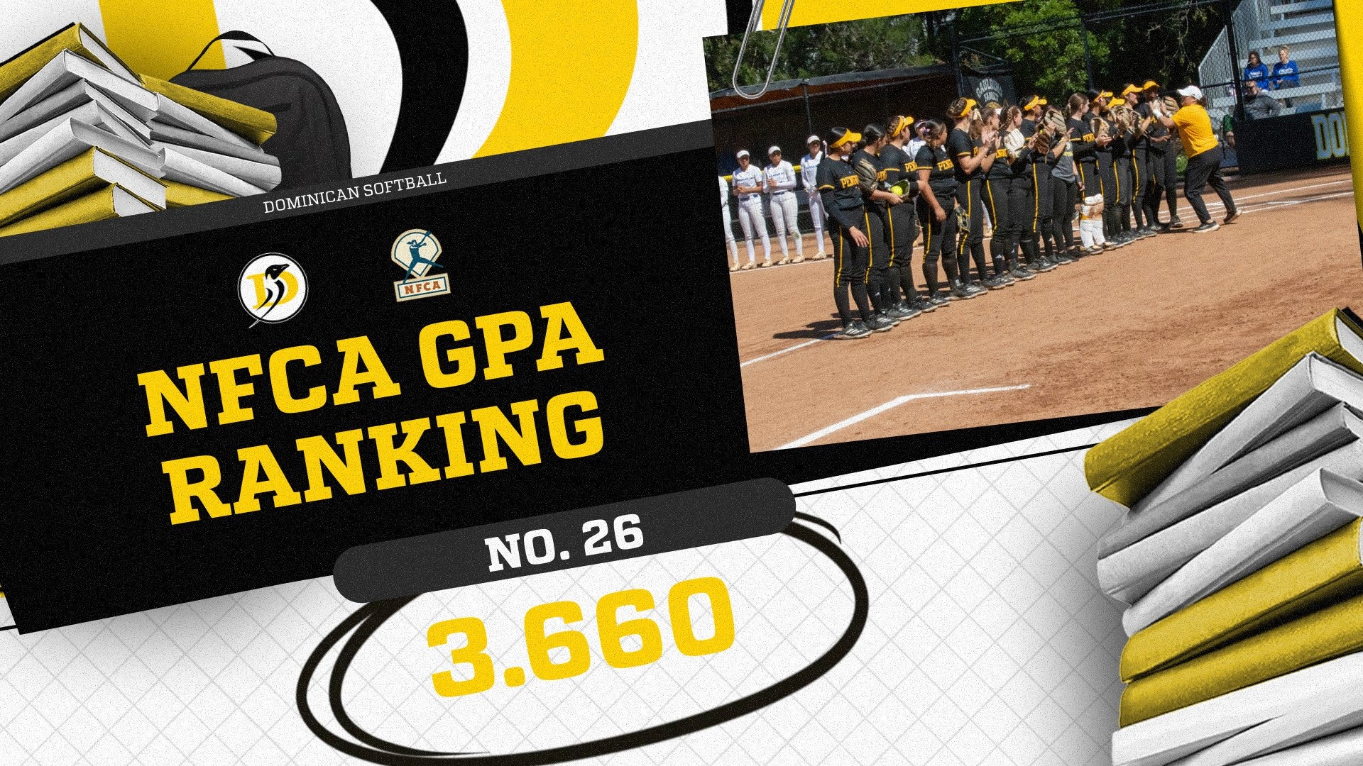 Dominican softball's team GPA of 3.660 ranks No. 26 nationally