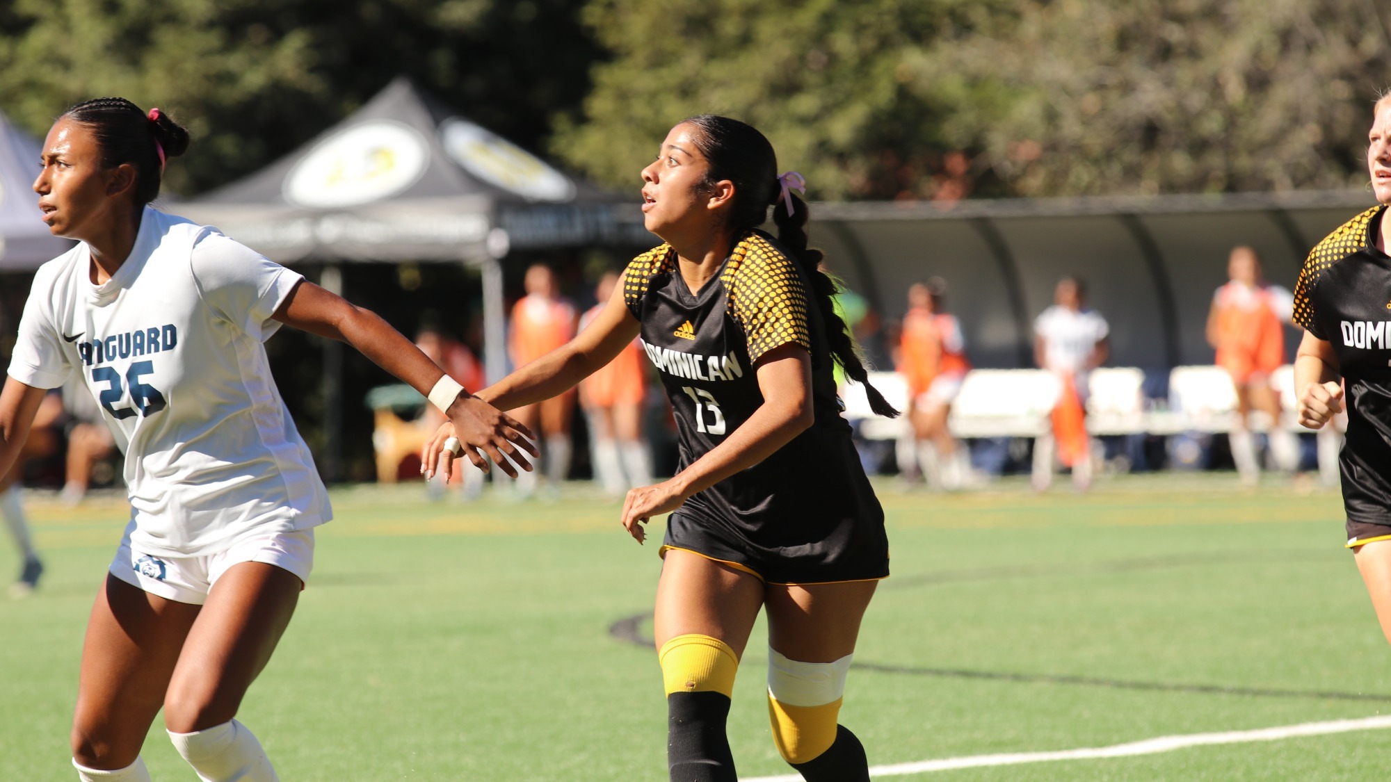 Felicity Muro tracks a ball in the air against Vanguard