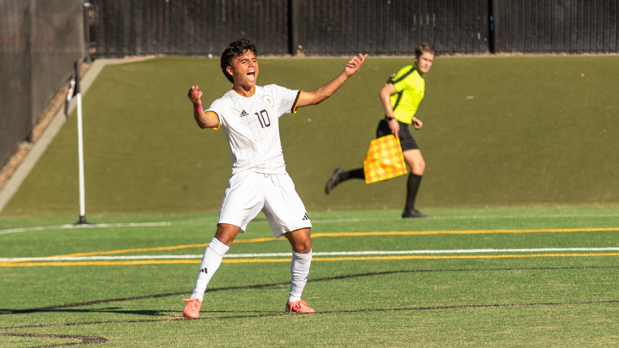Christian Sotomayor celebrates his first career brace