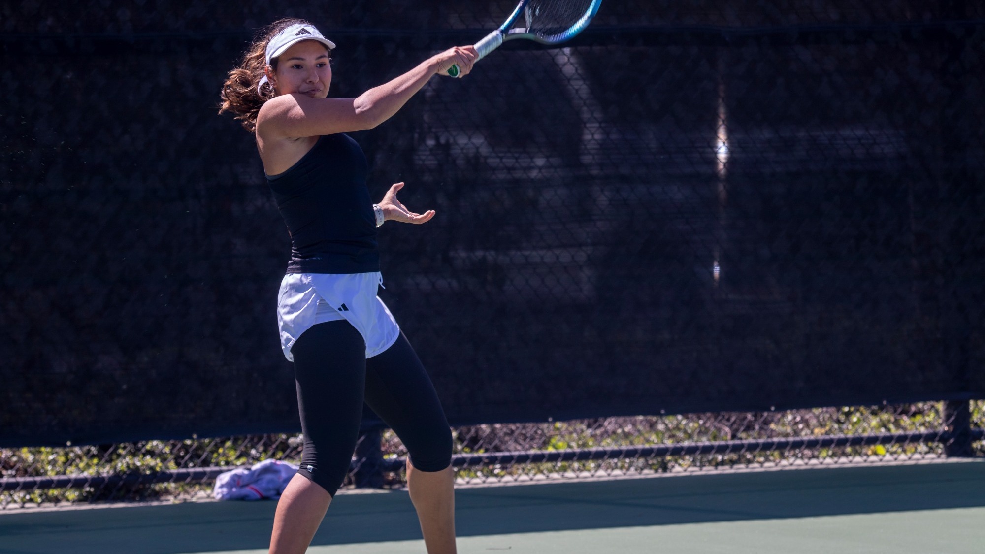 Ana Rios with a forehand return