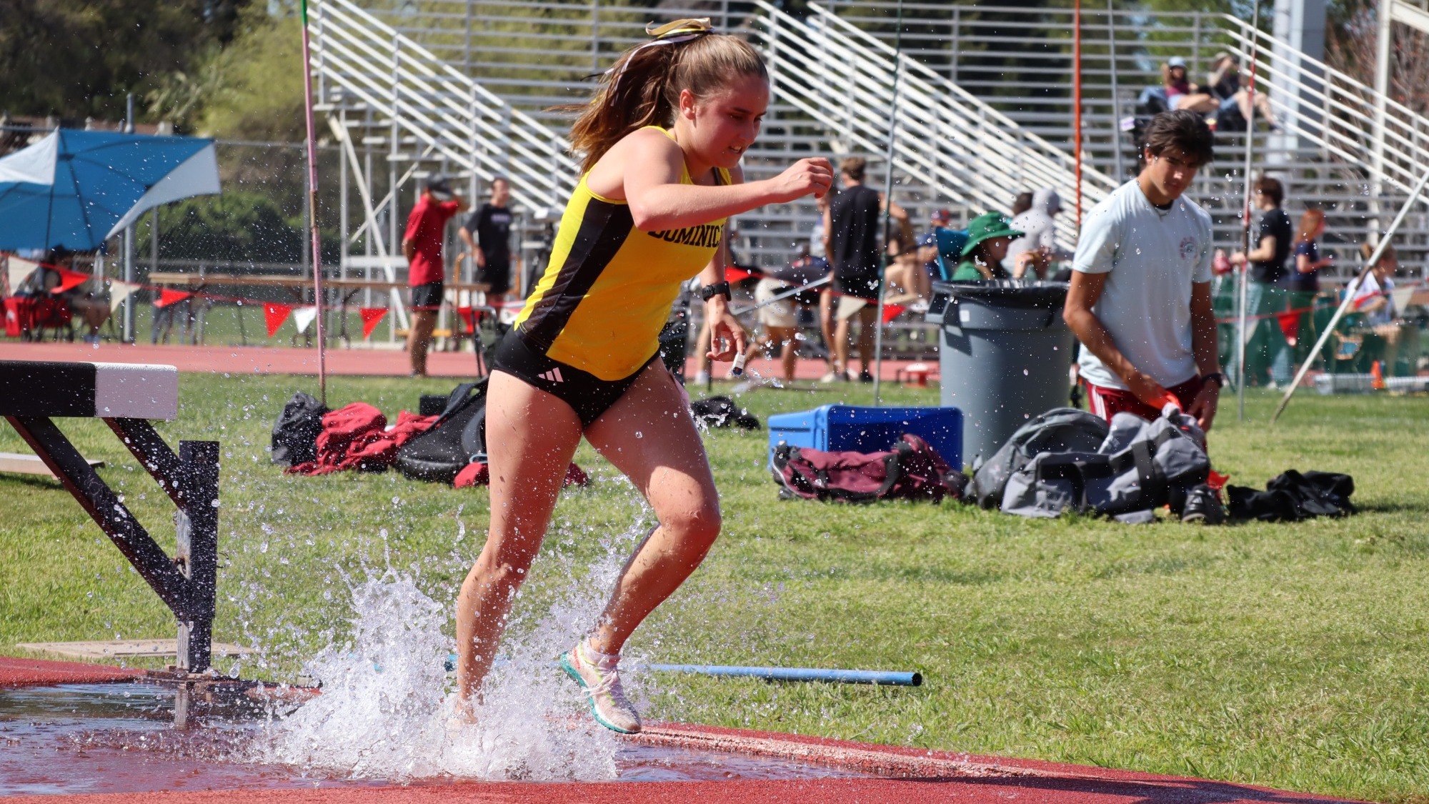 Sienna Fassett exits the water in the steeplechase