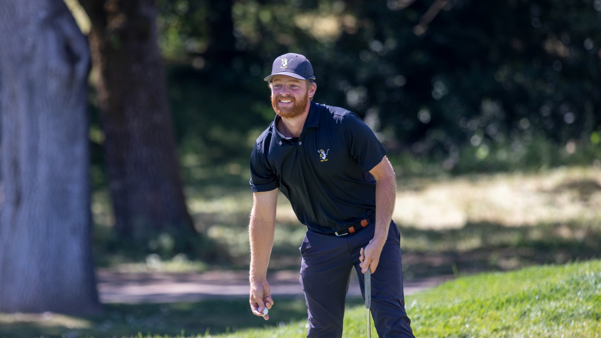 Daniel Marmorstein smiles after retrieving a birdie on his final hole at the Dominican Spring Invitational