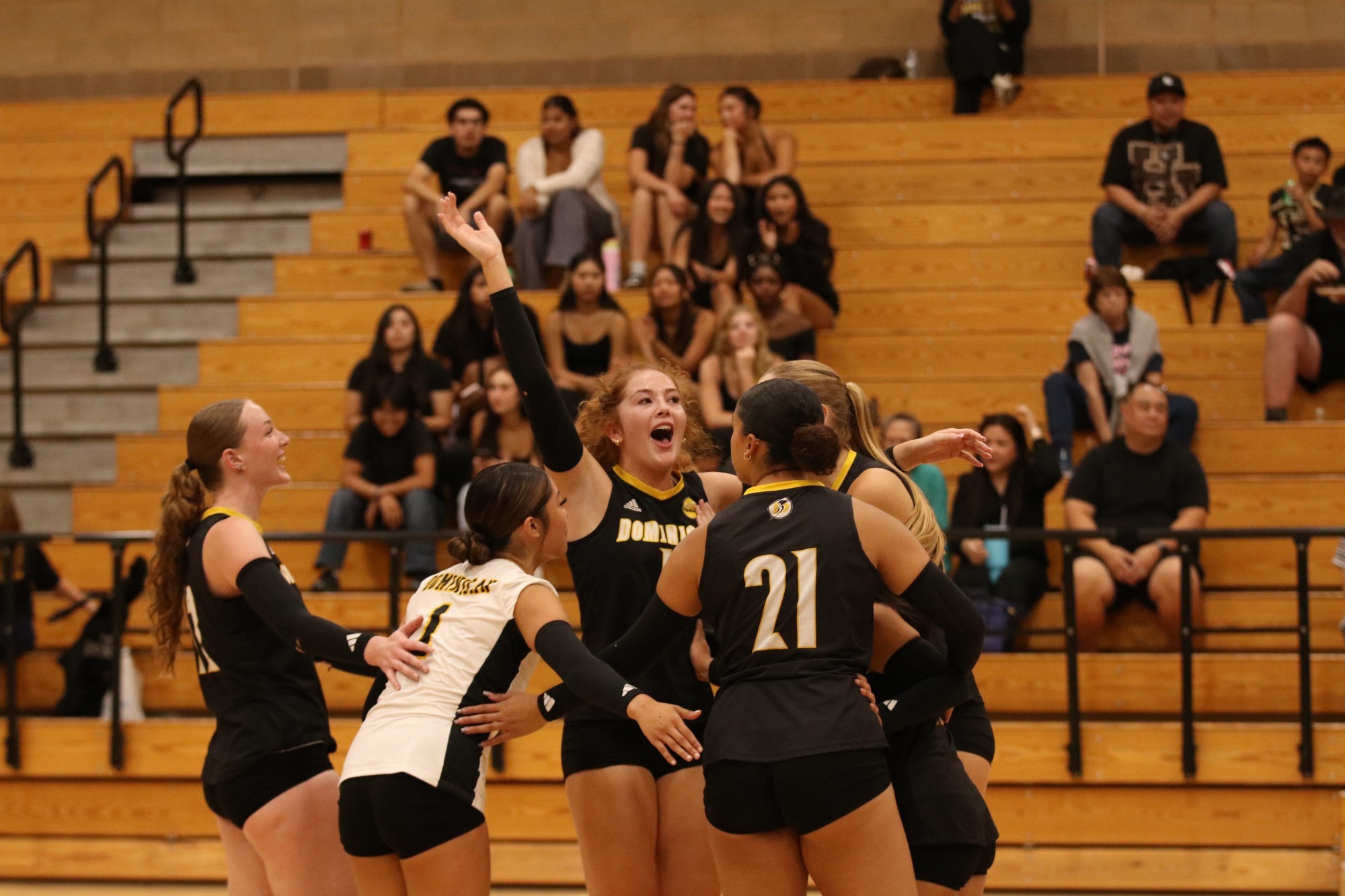 volleyball celebrates win