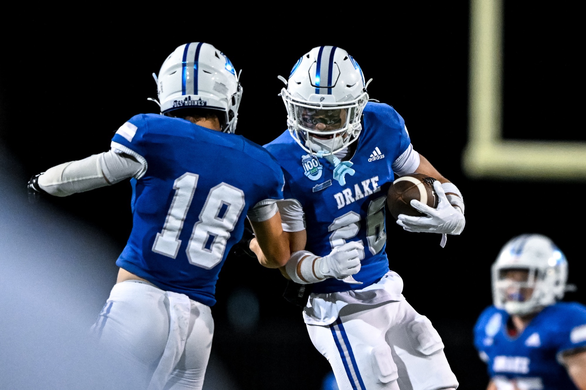The Drake University Bulldogs play against Upper Iowa Peacocks during the home opener on Thursday, August 28th, 2025 at Drake Stadium on the campus of Drake University in Des Moines, Iowa.