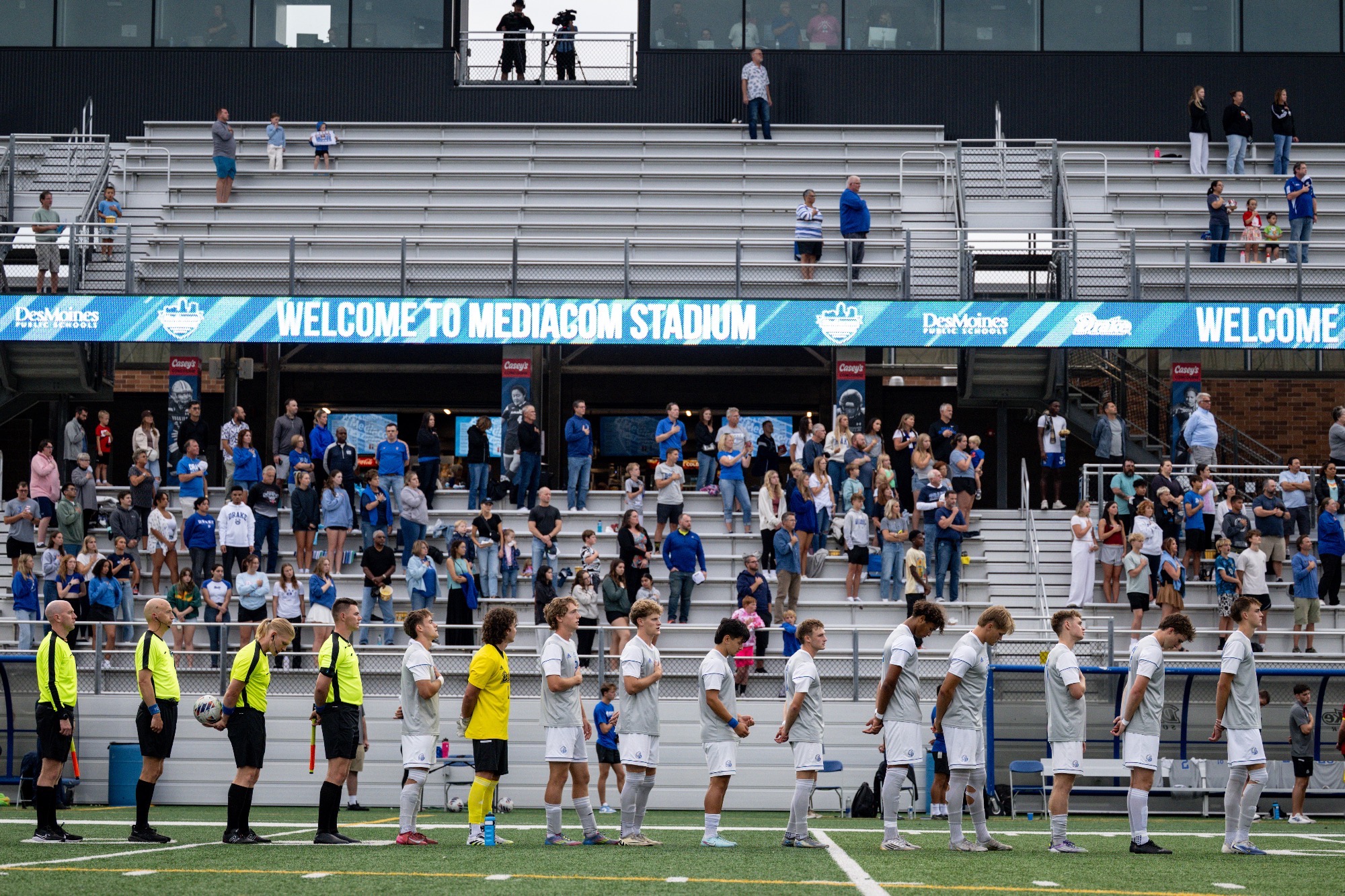 The Drake University Bulldogs mens soccer team plays against Graceland Yellowjackets on Sunday, August 31st, 2025 at MediaCom Stadium on the campus of Drake University in Des Moines, Iowa.