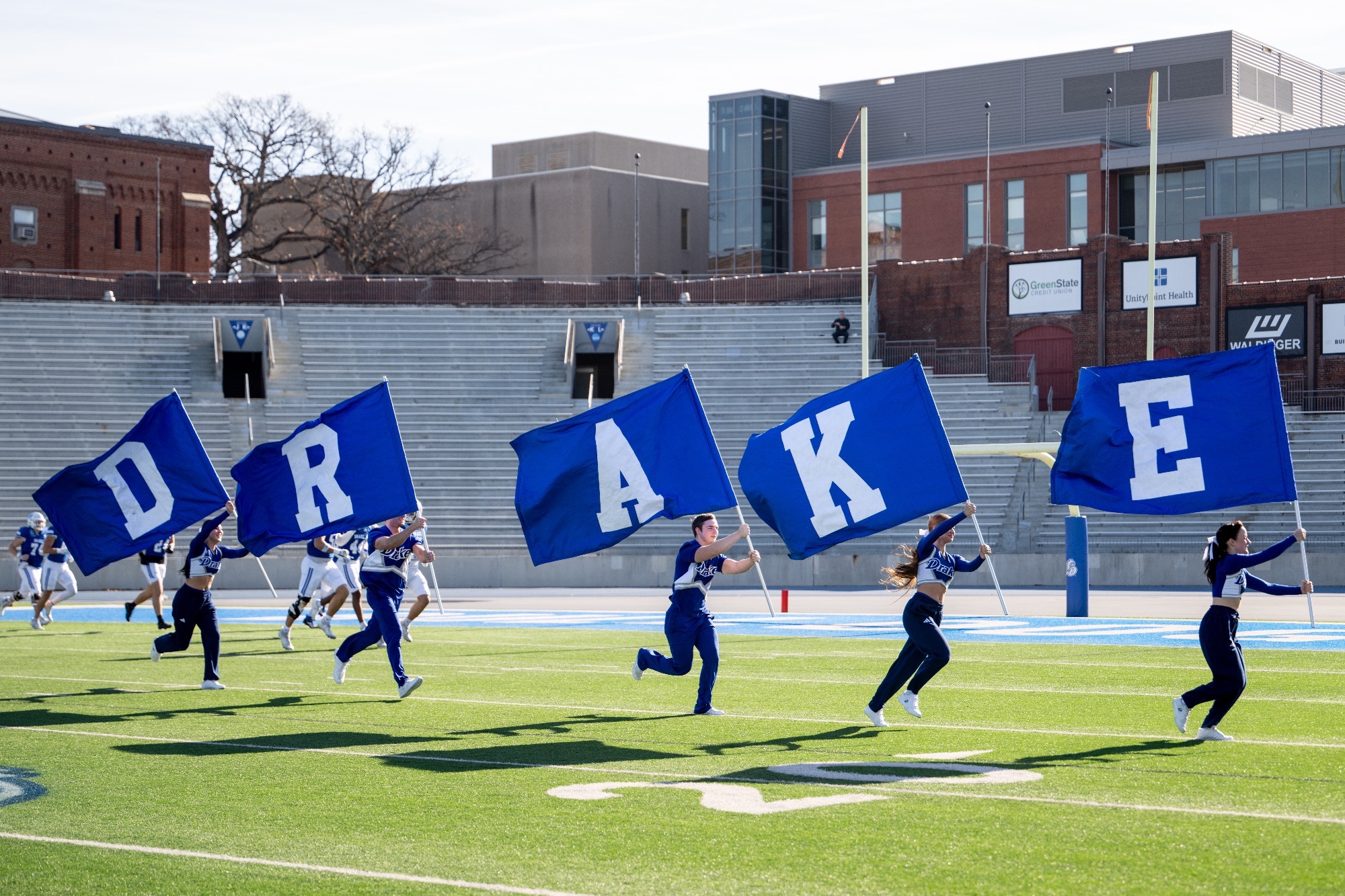 The Drake University Bulldogs win the 2025 Pioneer Football League Championship with their win against Morehead State Eagles on Saturday, November 22nd, at Drake Stadium on the campus of Drake University in Des Moines, Iowa.