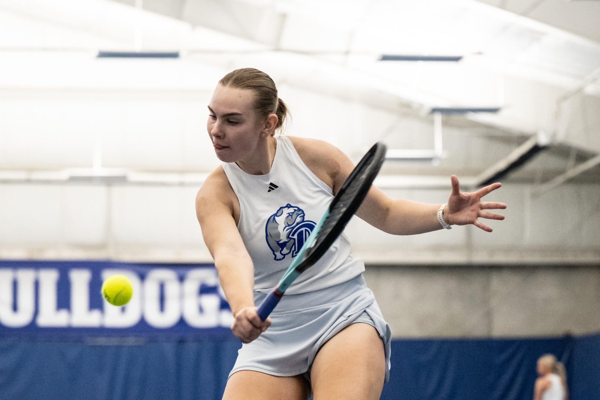 The Drake Women’s Tennis team plays against Valparaiso on Saturday, April 5th, 2025 at the Roger Knapp Tennis Center on the campus of Drake University in Des Moines, Iowa.