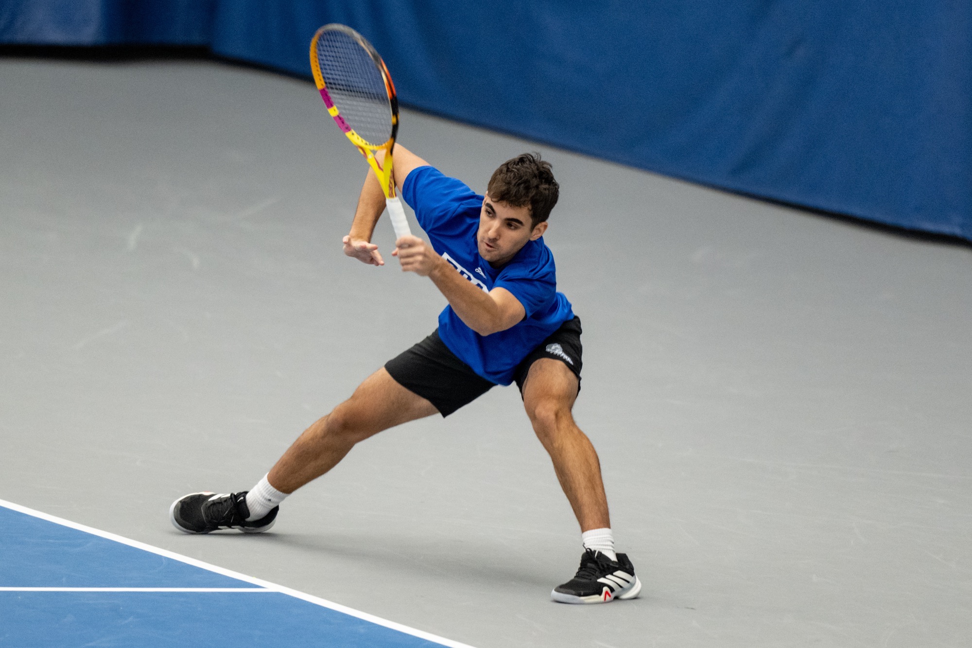 The Drake Mens Tennis team plays against Marquette on January 30th, 2026 at the Roger Knapp Tennis Center on the campus of Drake University in Des Moines, Iowa.