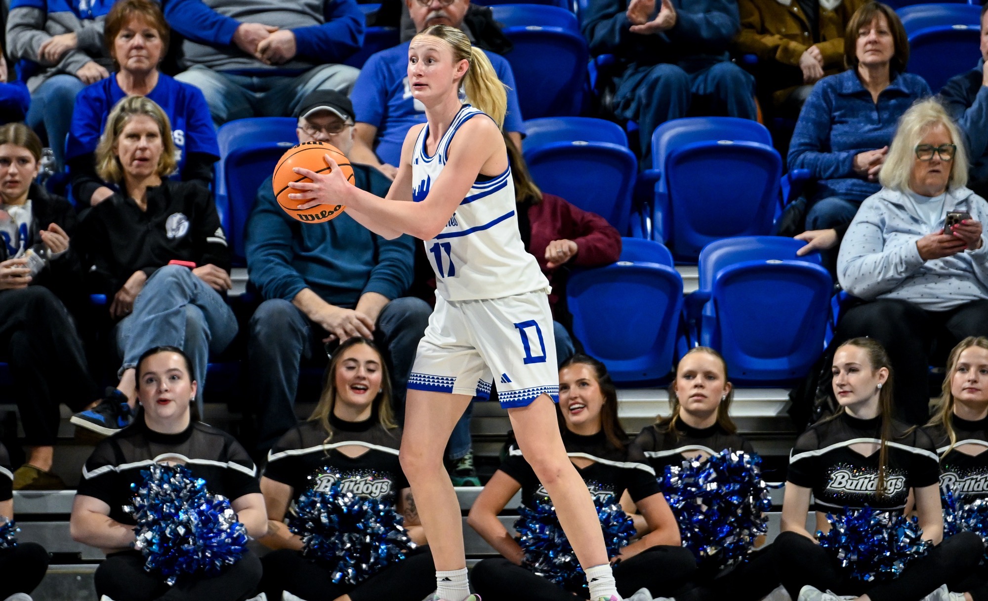 The Drake Women’s Basketball team plays against the University of Northern Iowa during Hometown Weekend on February 1, 2026 at the Knapp Center on the campus of Drake University in Des Moines, Iowa.