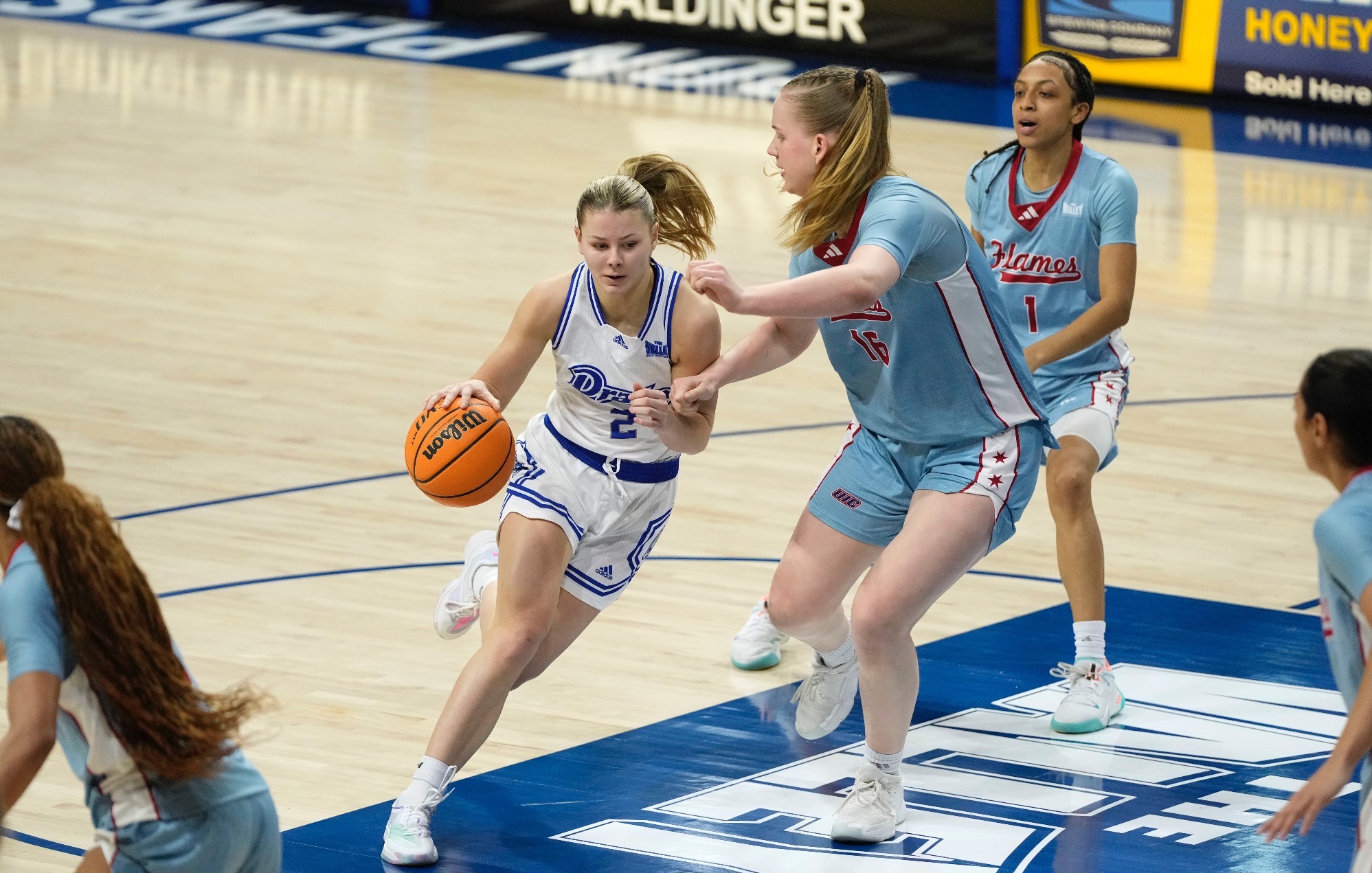 Drake women’s basketball senior day, Sunday, Feb. 22, 2026, in Des Moines, Iowa. (Photo by Charlie Neibergall)