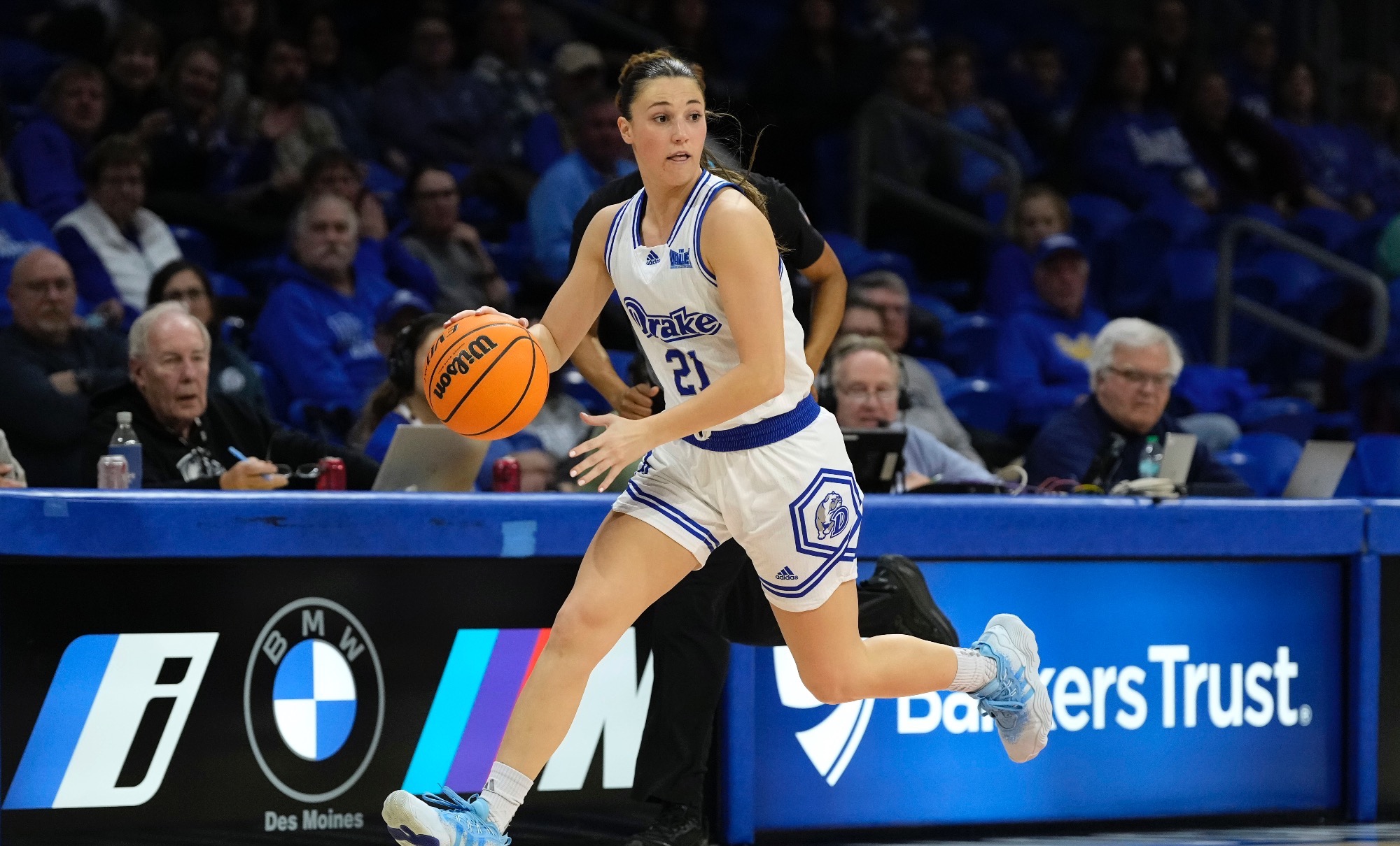 Drake women’s basketball senior day, Sunday, Feb. 22, 2026, in Des Moines, Iowa. (Photo by Charlie Neibergall)