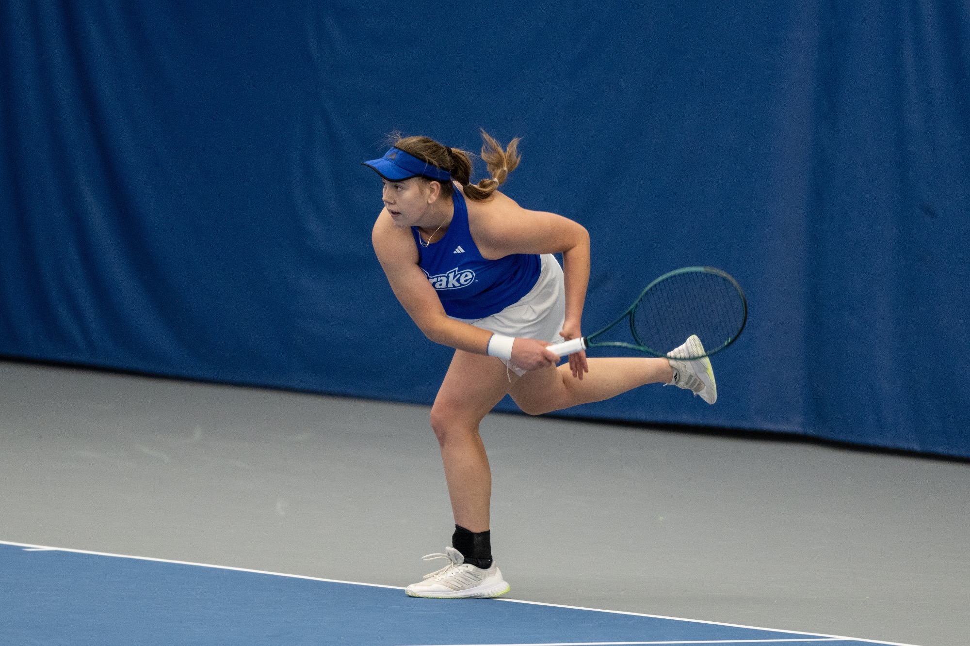 The Drake Women’s Tennis team plays against University of North Dakota on January 24th, 2026 at the Roger Knapp Tennis Center on the campus of Drake University in Des Moines, Iowa.