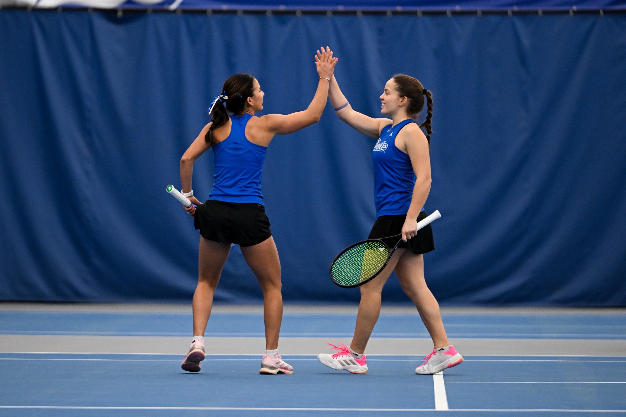 The Drake Women’s Tennis team plays against St. Louis on Sunday, February 22nd, 2026 at the Roger Knapp Tennis Center on the campus of Drake University in Des Moines, Iowa.