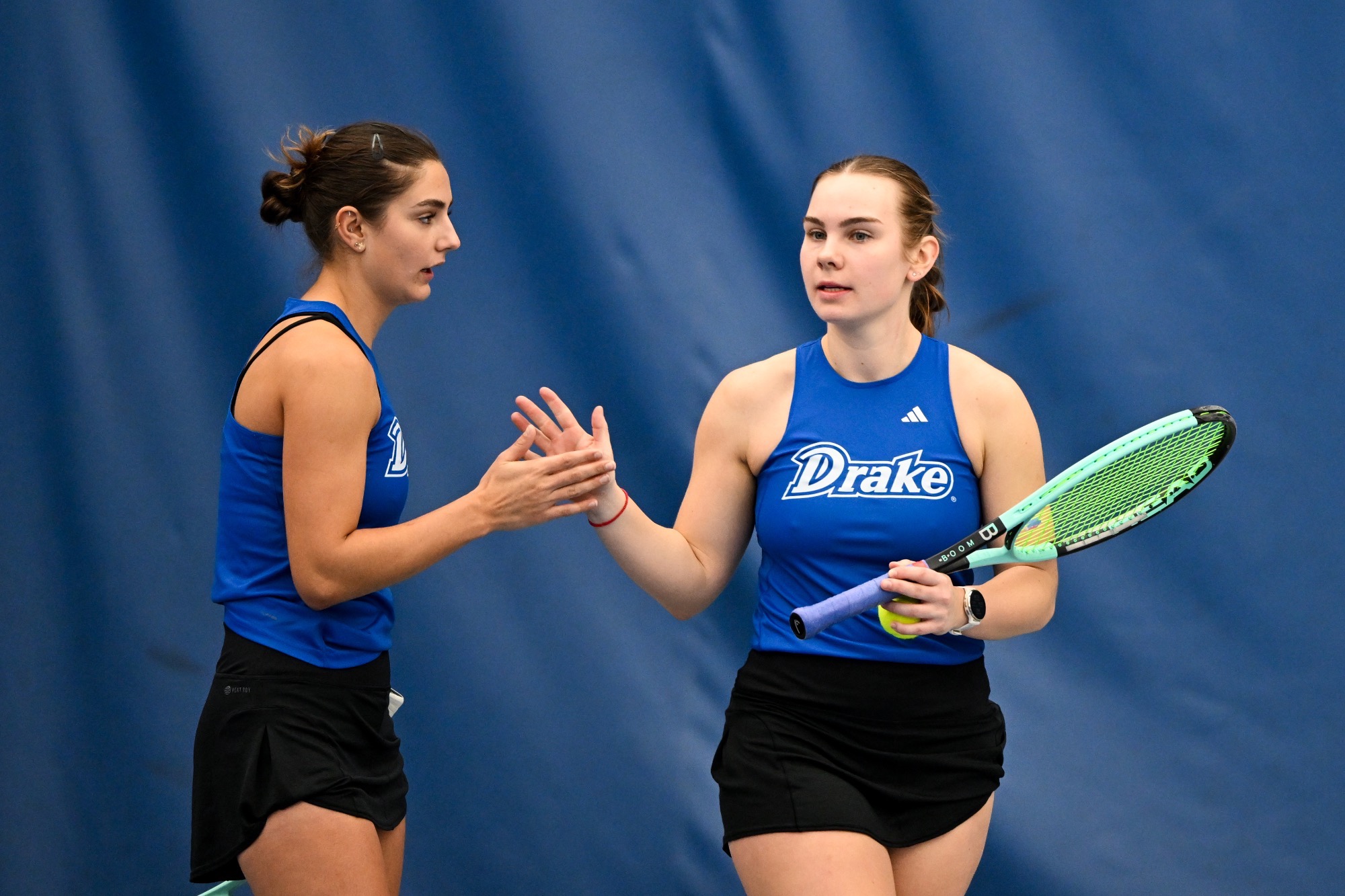 The Drake Women’s Tennis team plays against St. Louis on Sunday, February 22nd, 2026 at the Roger Knapp Tennis Center on the campus of Drake University in Des Moines, Iowa.