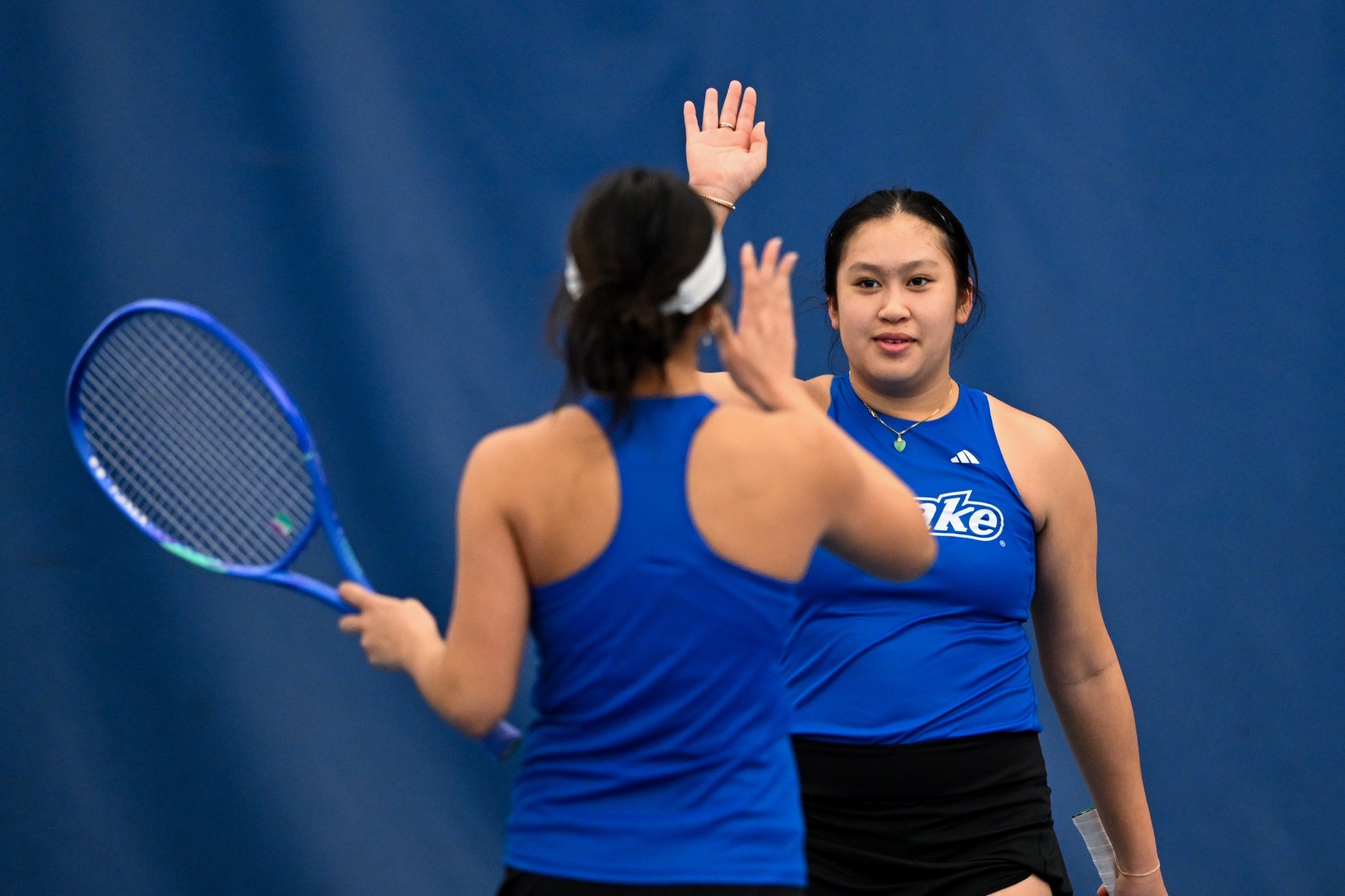 The Drake Women’s Tennis team plays against St. Louis on Sunday, February 22nd, 2026 at the Roger Knapp Tennis Center on the campus of Drake University in Des Moines, Iowa.