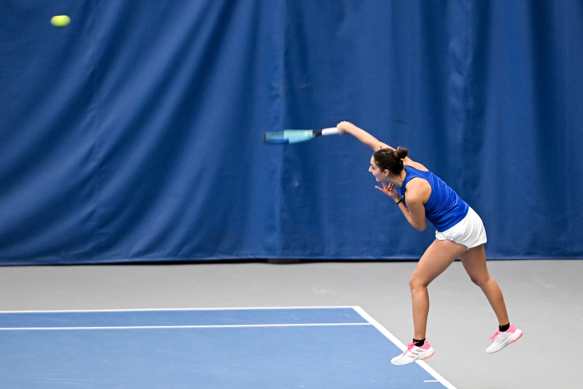 The Drake Women’s Tennis team plays against Omaha on Saturday, March 7th, 2026 at the Roger Knapp Tennis Center on the campus of Drake University in Des Moines, Iowa.